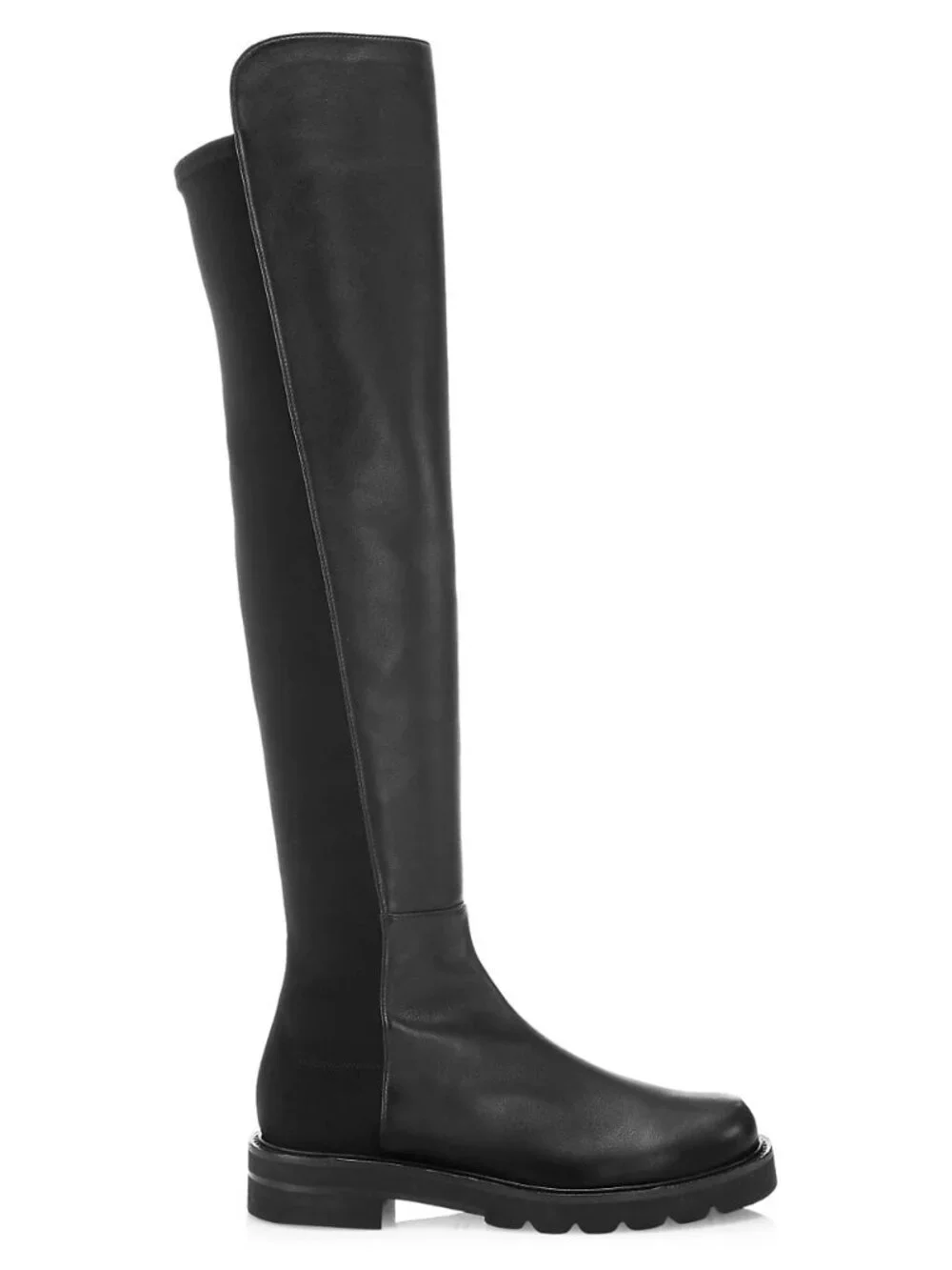 $950 STUART WEITZMAN Lift Over-The-Knee Leather Combat Boot LOWLAND 6.5 (PC13)